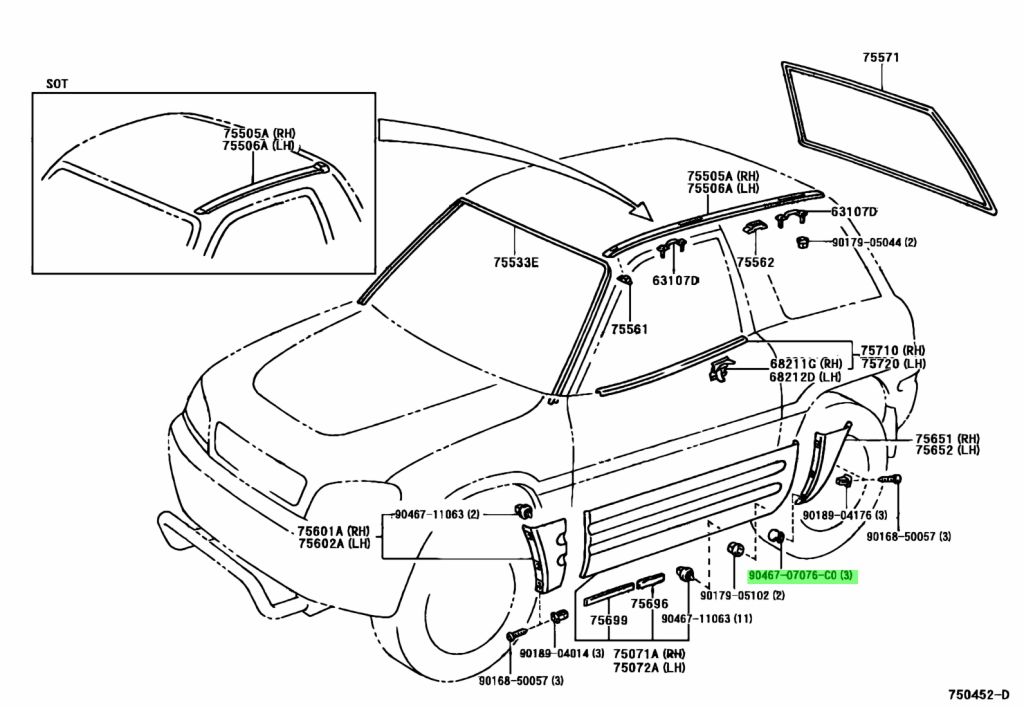 Toyota 90467 07076 c0